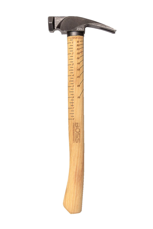 22 oz. Steel Hammer | Hickory Handle Hickory Handle Boss Hammer Co. Curved Smooth 