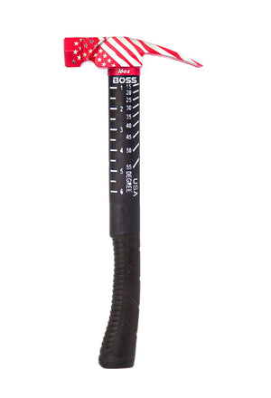 Custom Engraved Red Cerakote® Titanium Hammer | Fiberglass Handle Titanium Boss Hammer Co. 16 oz Titanium Smooth 